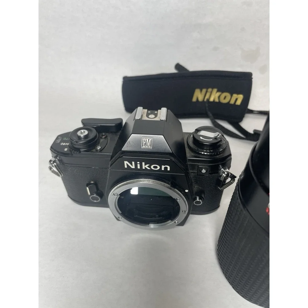 Nikon EM 35mm SLR Camera with JCpenny 80-200mm Macro Lens